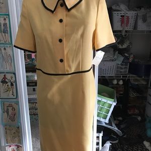 Vintage Henry L sz 12 80’s Yellow Dress